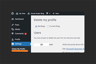 Delete profile from dashboard