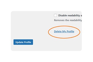 Delete profile from blog